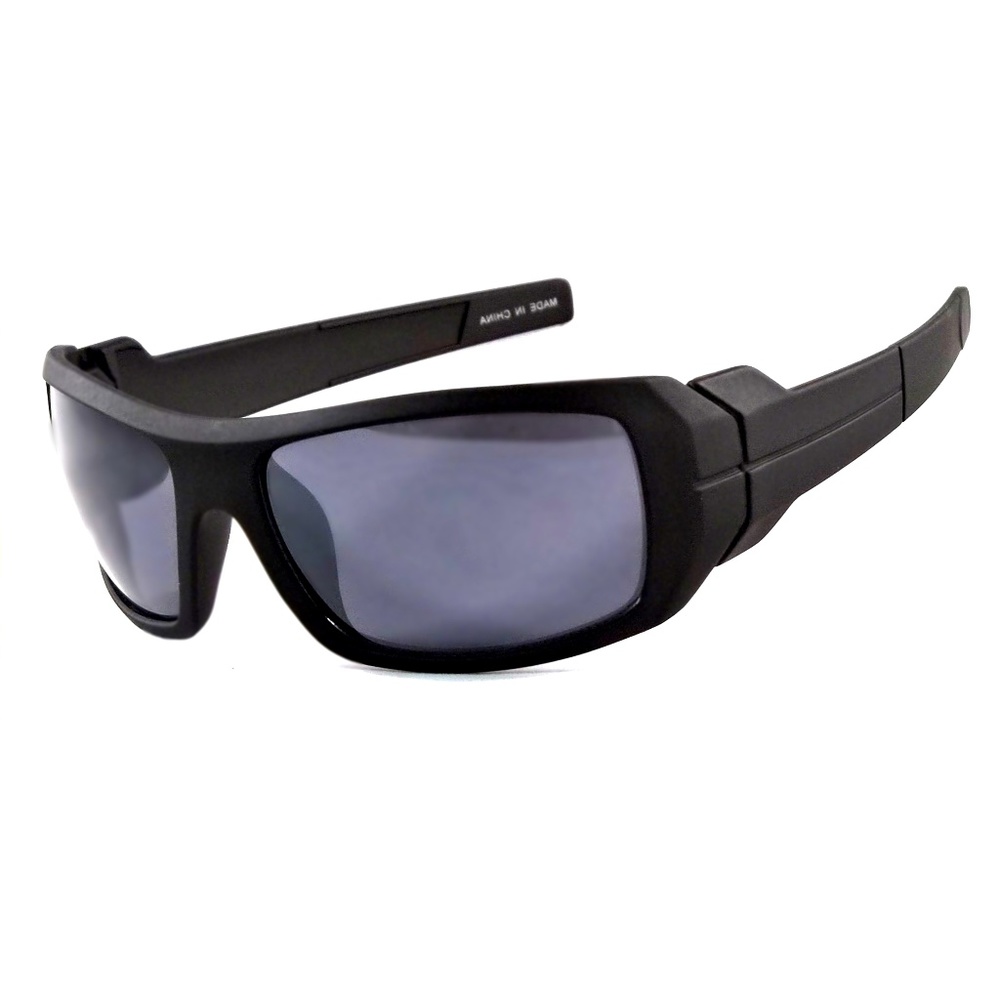 Sport Sunglasses Arcade Style Wrap Black Frame